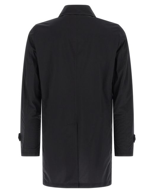 Moorer Black Vittor-Ac Trench Coat Polyamide Coats for men
