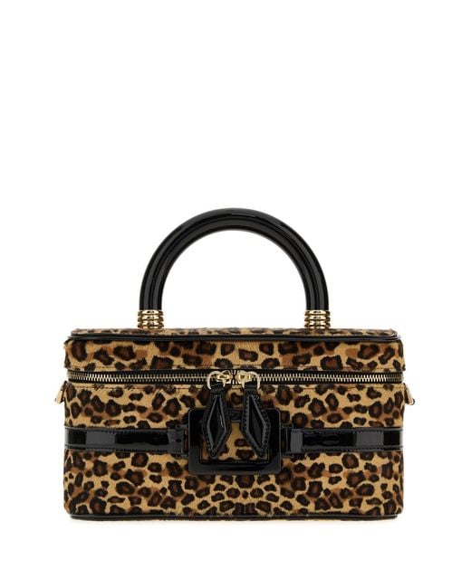 Roger Vivier Black Roger Vivier Leopard-Print Calf Hair Top Handle Bag