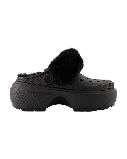 CROCSTM Black Stomp Lined Mules