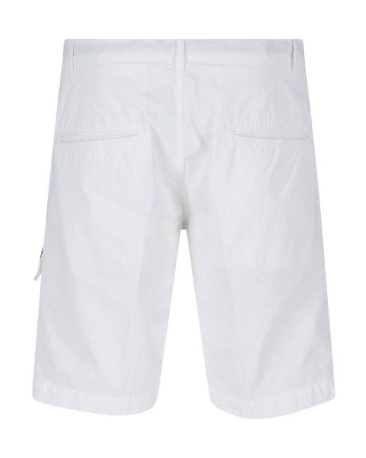 Aspesi White Belt-Looped Slim-Cut Shorts for men