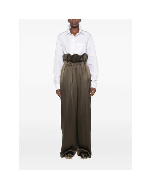 Khaite Green Pantalon Kira Dark Trousers