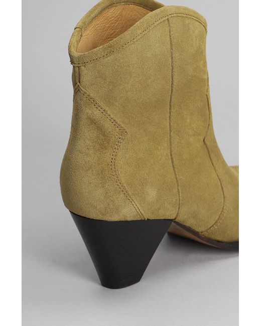 Isabel Marant Green Darizio Low Heels Ankle Boots