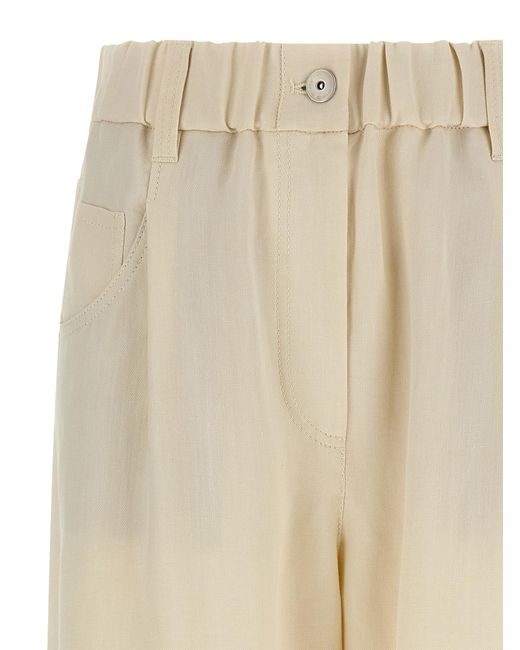 Brunello Cucinelli Natural Viscose Casual Pants