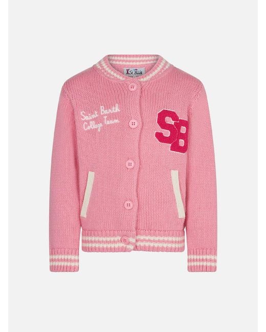 Mc2 Saint Barth Pink Girl College Cardigan