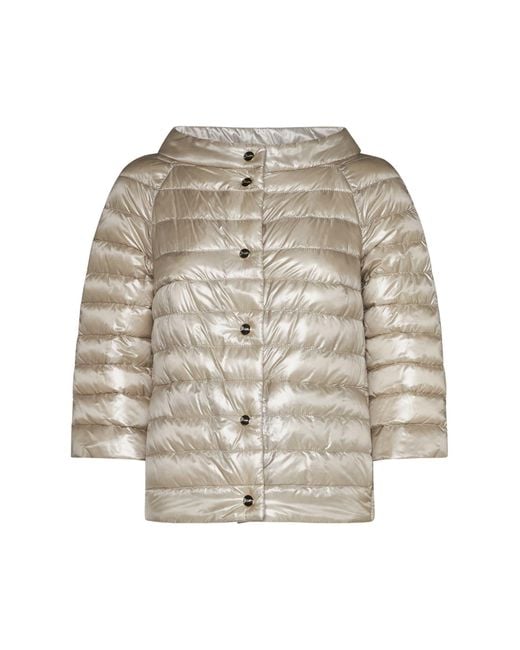 Herno White Quilted Nylon Reversible Down Jacket