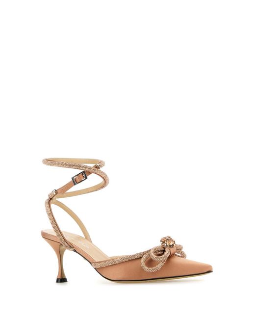 Mach &amp; Mach Pink Peach Satin Pumps