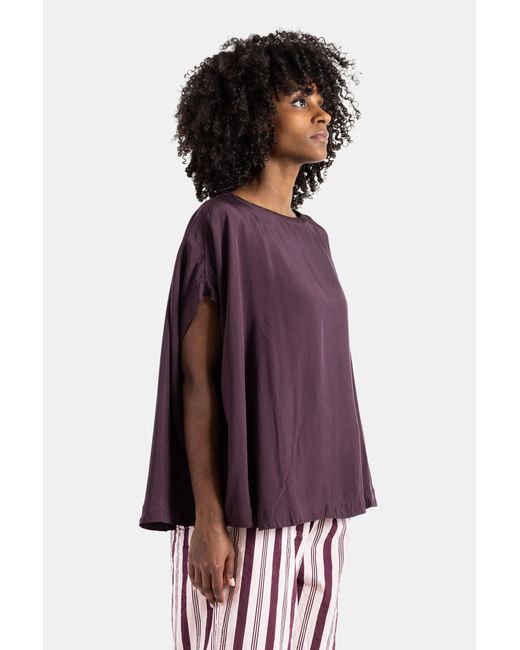 Casey Casey Purple Francesca Tulipy Prune Top