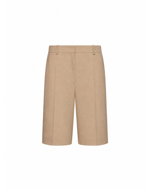 Totême  Natural Tailored Wide Shorts Wool Blend
