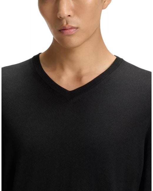 Boss Black Melba V-Neck Virgin Wool Sweater Clothing Knitwear for men