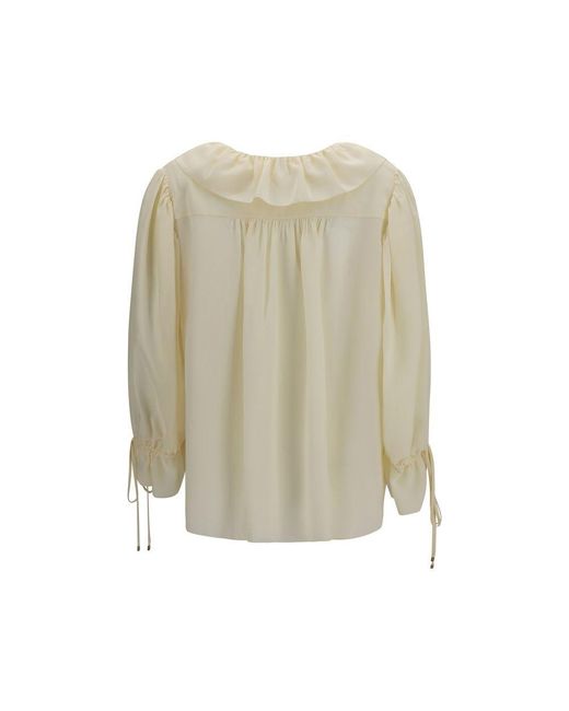 Chloé Natural Beige Silk Blouse