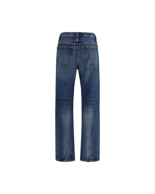 Khaite Blue Cotton High-Waisted Jean