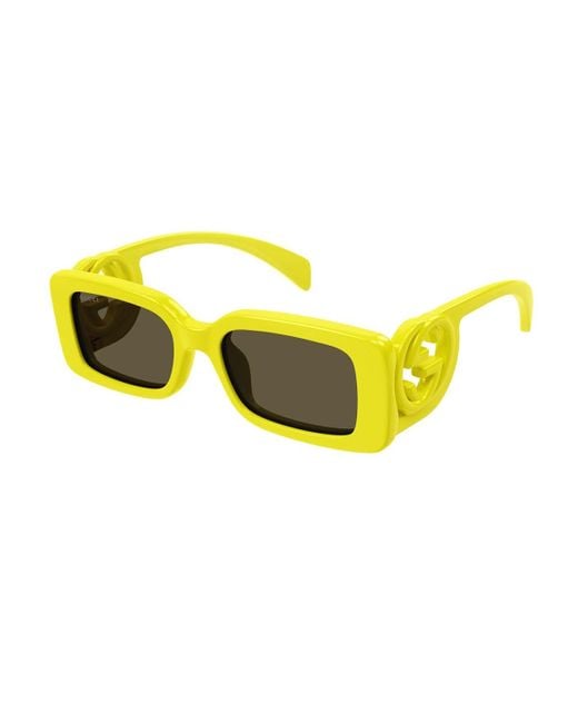 Gucci Yellow GG1325S Linea GG Logo Sunglasses