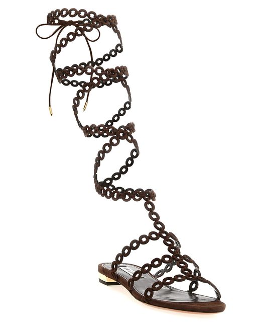 Aquazzura White 'Infinity Chain Gladiator' Sandals