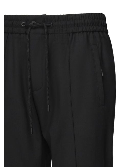 Dolce & Gabbana Black Structured Wool Canvas Trousers for men