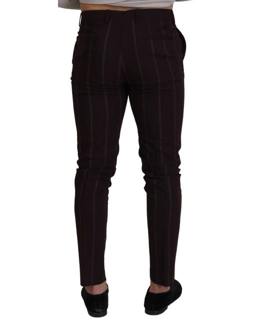Dolce & Gabbana Black Brown Stripedtrousers Cotton Pants for men