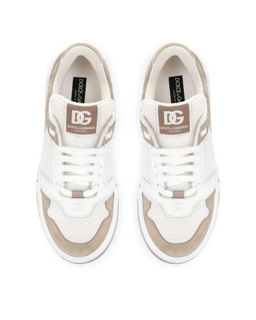 Dolce & Gabbana White Dolce & Gabbana New Roma Logo Sneakers for men