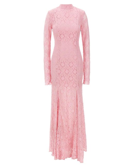 ROTATE BIRGER CHRISTENSEN Pink Maxi Lace Dress