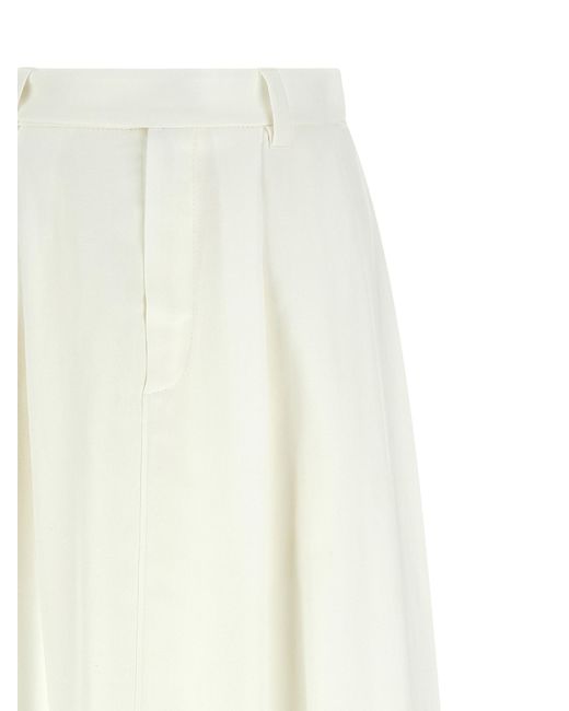 Brunello Cucinelli White Viscose Midi Skirt