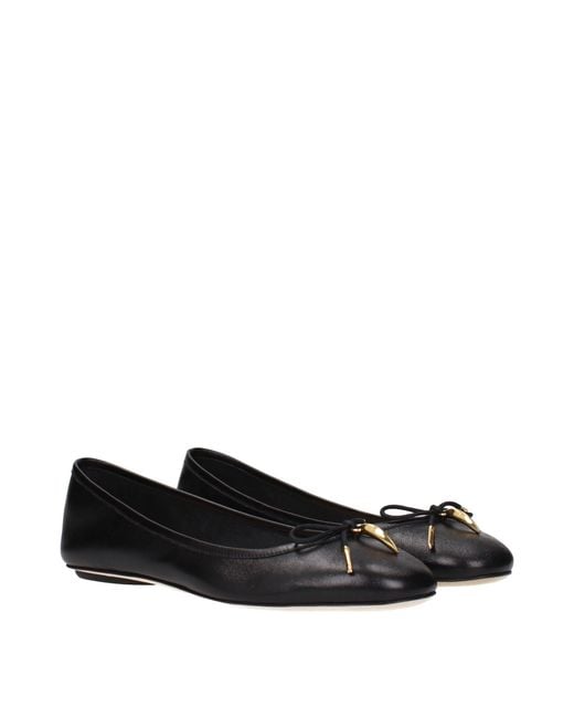 Chloé Black Leather Ballet Flats