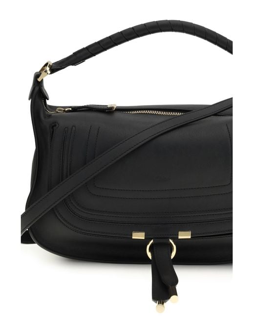 Chloé Black Marcie Small Shoulder Bag Calf Leather Bos Taurus