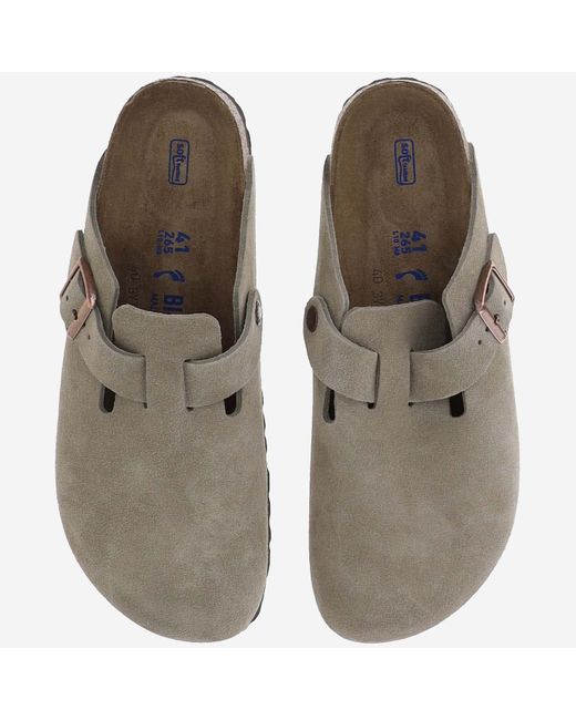 Birkenstock Brown Boston Suede And Cork Sabot for men