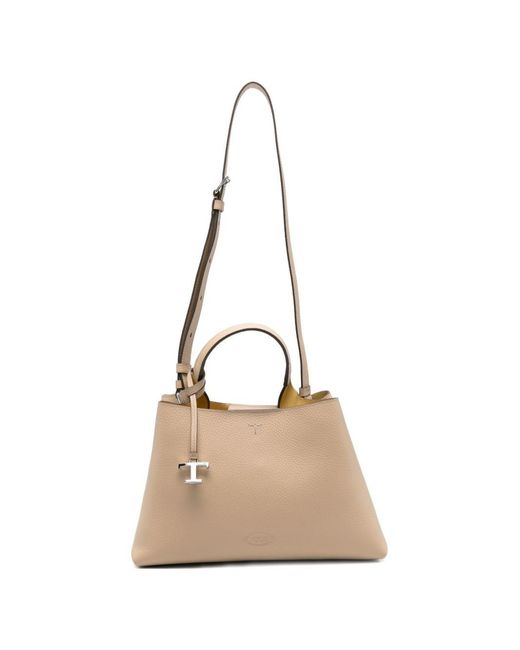 Tod's Natural Small Leather Tote Bag