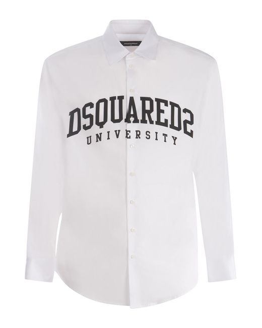DSquared² White Shirt "university" for men