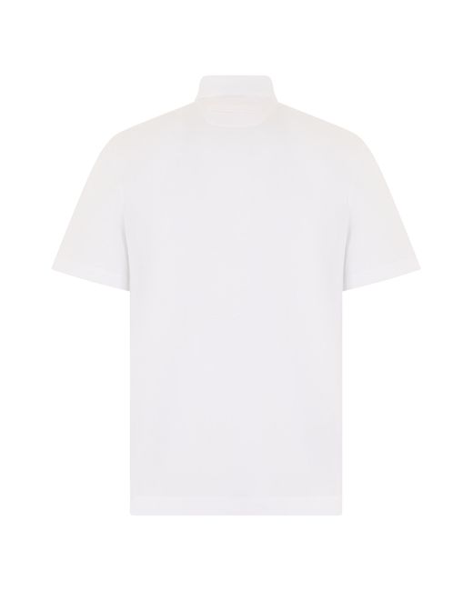 Zegna White Polo Shirt Cotton for men