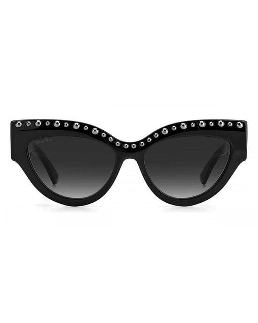 Jimmy Choo Black Sunglasses Cat Eye Full Rim, Frame And Gradient Lens