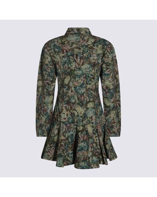 Ganni Green Cotton Dress