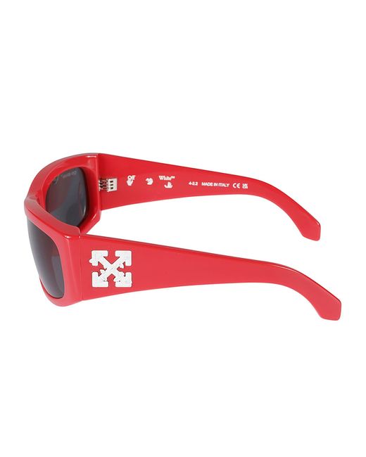 Off-White c/o Virgil Abloh Red Off- Joseph Rectangular Frame Sunglasses