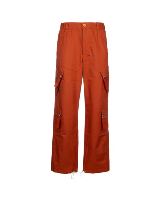 Jacquemus Orange Multiple-pocket Detail Straight Leg Trousers for men
