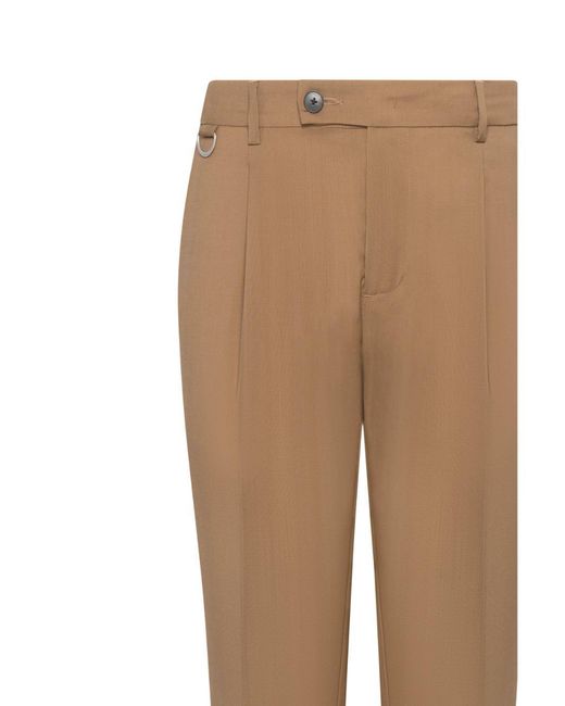 Low Brand Natural Slim Carrot-Fit Safari-Colored Virgin Wool Trousers With Single Front Pleat for men