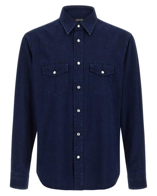 Tom Ford Blue 'Western' Shirt for men