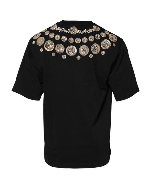Dolce & Gabbana Black Coin Print Basic Tshirt for men