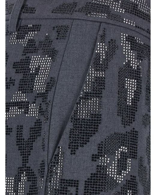 Pinko Blue Pants High-Waist Tech Polyester Trousers