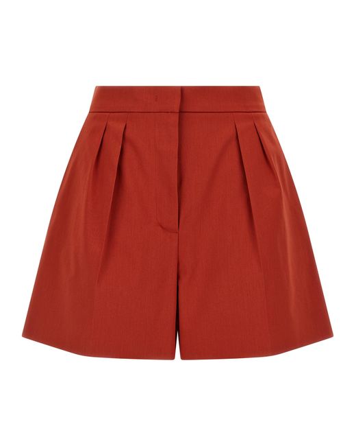 Max Mara Red Cotton Bermuda Shorts