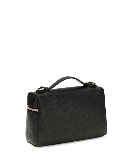 Tory Burch Black Top Handle Bag Romy Slim Calf Leather Shoulder