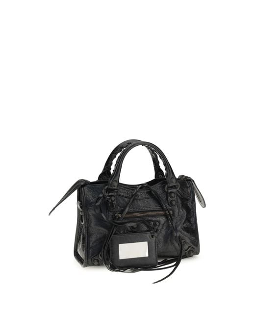 Balenciaga Black Shoulder Bag Le City Mini Lambskin Leather