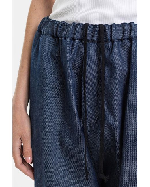 Comme des Garçons Blue Wide-Leg Trousers
