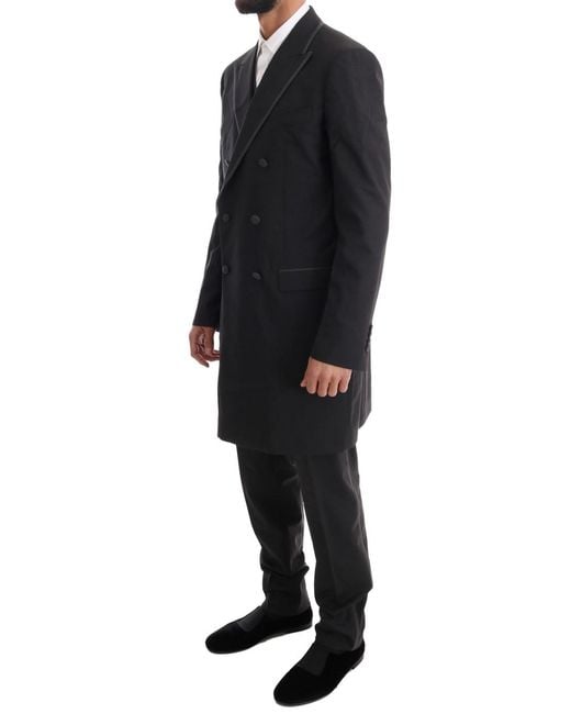 Dolce & Gabbana Black Wool Stretch 3 Piece Two Button Suit for men