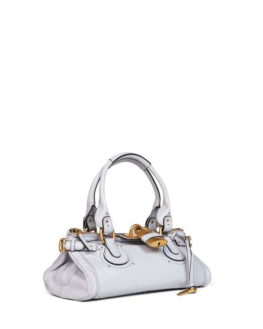 Chloé White Greyish Paddington Shoulder Bag