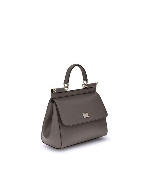 Dolce & Gabbana Gray Leather Shoulder Bag