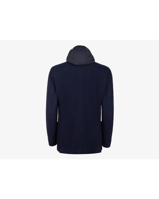 Sease Blue Hooded Blazer Jacket for men