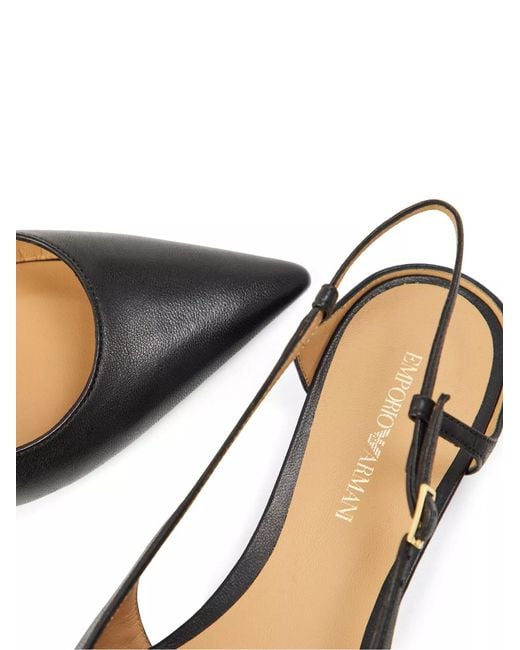 Emporio Armani White Pointed Toe Slingback Pumps Shoes