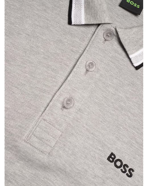 Boss Gray Polo Shirt Piqué Cotton for men