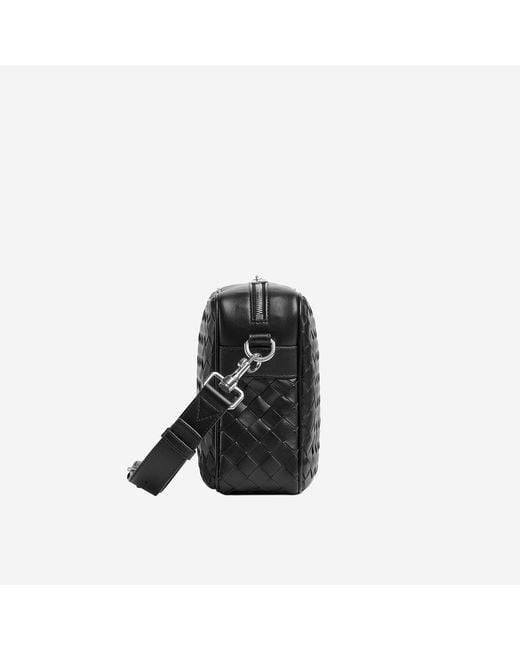 Bottega Veneta Black Crossbody Bag Calf Skin Handbags for men