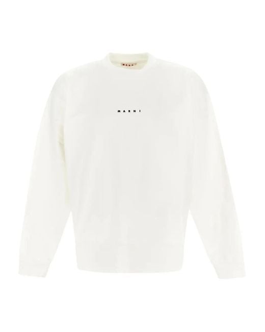 Marni White Logo Sweatshirt for men