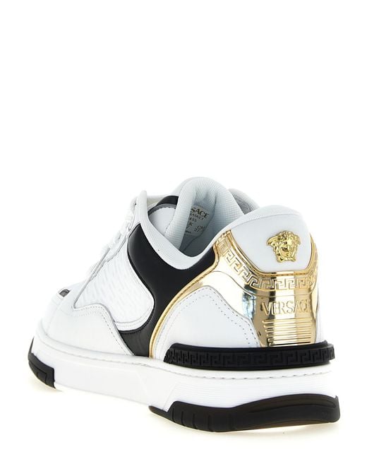 Versace White Leather Low Top Sneakers for men