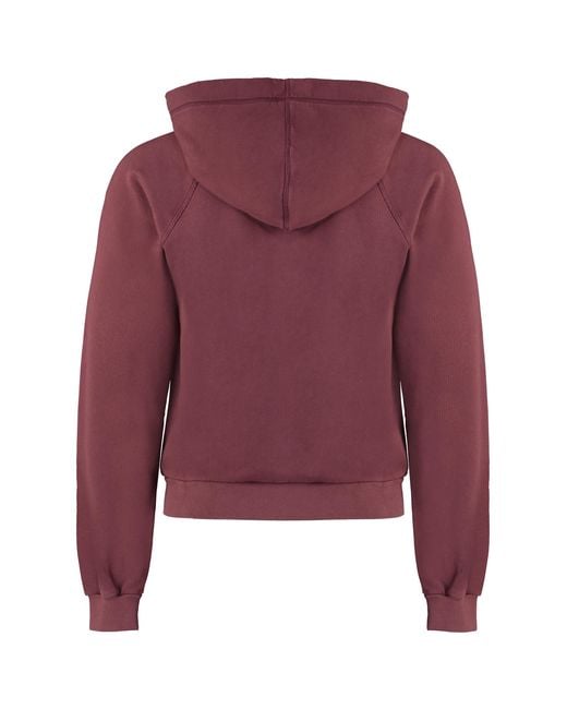 Palm Angels Red Cotton Hoodie Elastane Jumpers for men